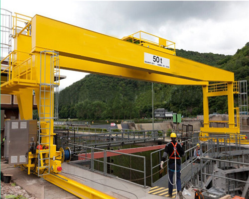 50ton rail mounted trolley hydraulic gantry crane