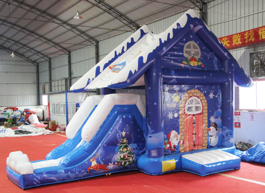 Hot sale Christmas inflatable bounce house with slide