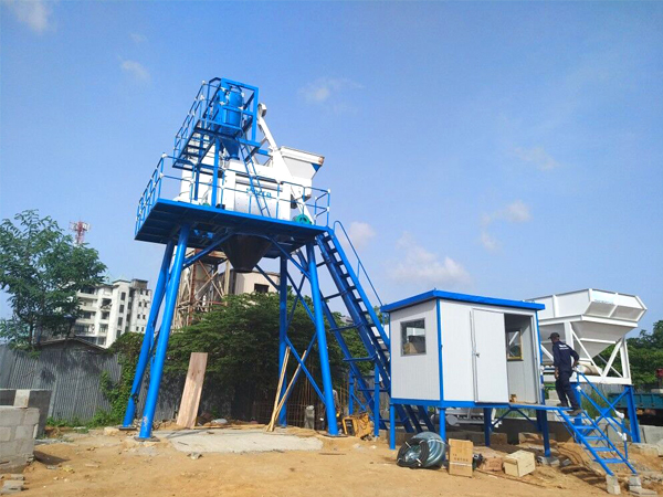 HZS50 automatic concrete batching plant