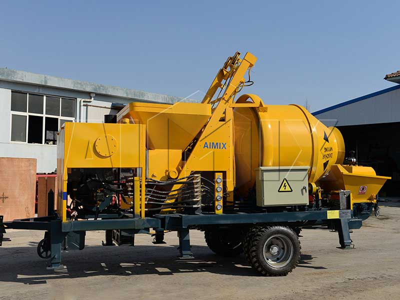 concrete mixer with pump