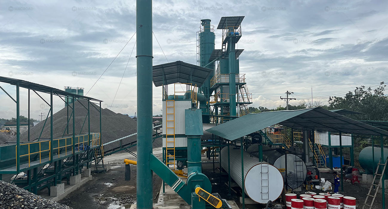 stationary asphalt plant installation in indonesia